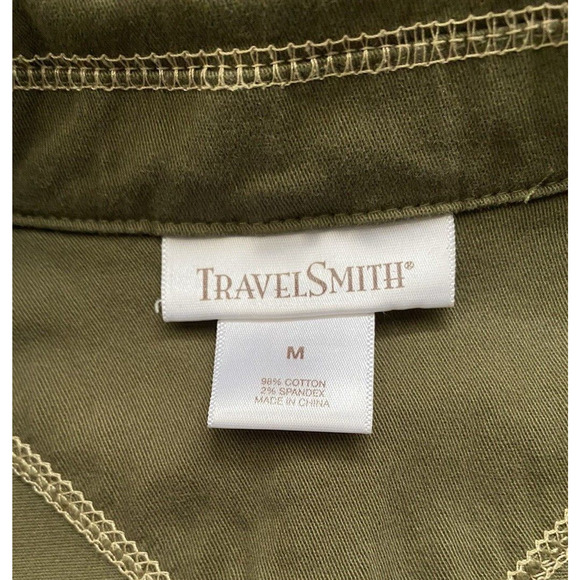 Travel Smith Canvas Jacket Womens Medium Green Cotton Cargo Utility Jacket - Picture 12 of 16